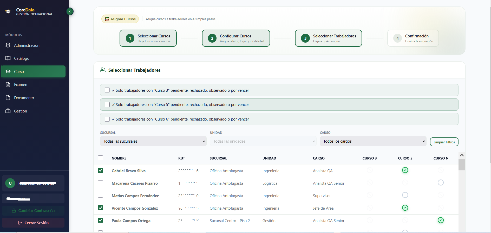 Asignación de Cursos